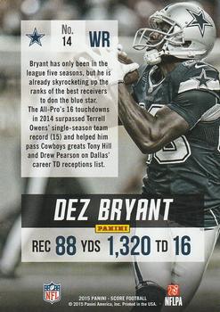 2015 Score - All-Pro Glossy #14 Dez Bryant Back