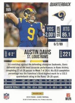 2015 Score - Artist's Proof #165 Austin Davis Back