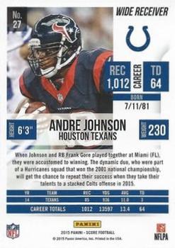 2015 Score - End Zone #27 Andre Johnson Back