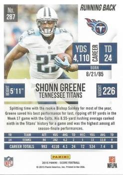 2015 Score - End Zone #287 Shonn Greene Back