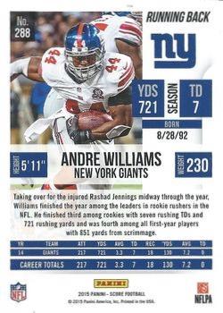 2015 Score - End Zone #288 Andre Williams Back
