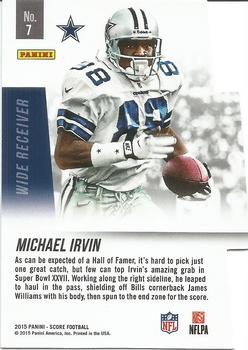 2015 Score - Playmakers #7 Michael Irvin Back