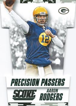 2015 Score - Precision Passers Green Camo #2 Aaron Rodgers Front