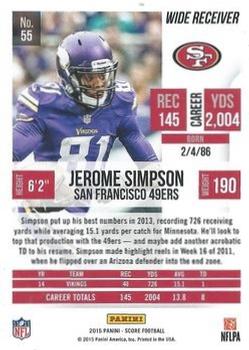 2015 Score - Red Zone #55 Jerome Simpson Back