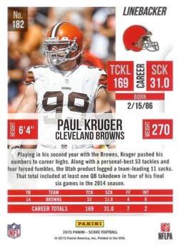 2015 Score - Red Zone #182 Paul Kruger Back