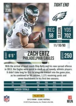 2015 Score - Red Zone #238 Zach Ertz Back