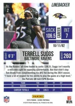 2015 Score - Scorecard #2 Terrell Suggs Back