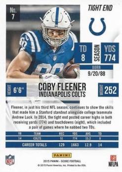 2015 Score - Scorecard #7 Coby Fleener Back