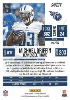 2015 Score - Scorecard #19 Michael Griffin Back