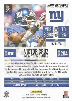 2015 Score - Scorecard #20 Victor Cruz Back