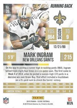 2015 Score - Scorecard #39 Mark Ingram Back