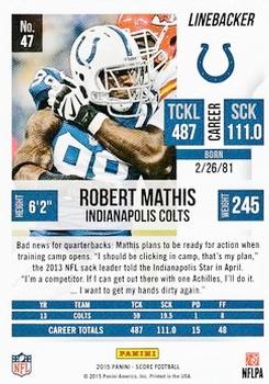 2015 Score - Scorecard #47 Robert Mathis Back