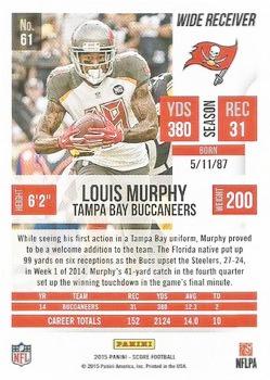 2015 Score - Scorecard #61 Louis Murphy Back