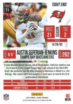 2015 Score - Scorecard #71 Austin Seferian-Jenkins Back