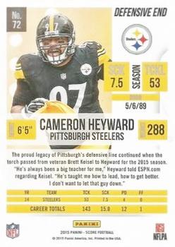 2015 Score - Scorecard #72 Cameron Heyward Back