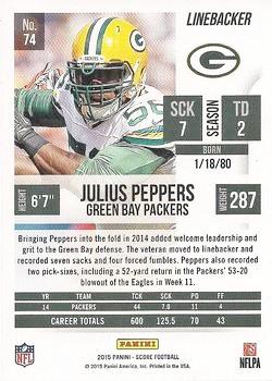 2015 Score - Scorecard #74 Julius Peppers Back