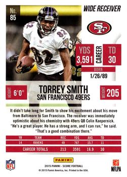 2015 Score - Scorecard #85 Torrey Smith Back