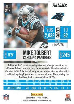 2015 Score - Scorecard #219 Mike Tolbert Back