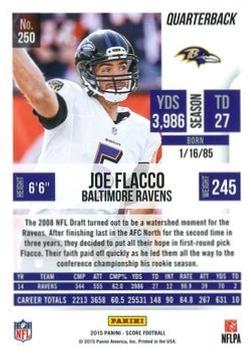 2015 Score - Scorecard #250 Joe Flacco Back