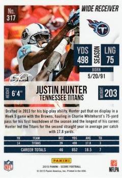 2015 Score - Scorecard #317 Justin Hunter Back