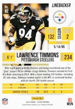 2015 Score - Showcase #92 Lawrence Timmons Back