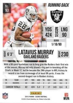 2015 Score - Showcase #93 Latavius Murray Back
