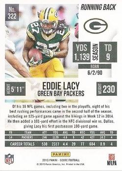 2015 Score - Showcase #322 Eddie Lacy Back