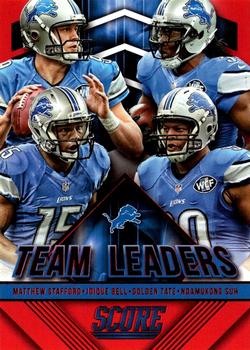 2015 Score - Team Leaders Red #14 Joique Bell / Golden Tate / Matthew Stafford / Ndamukong Suh Front