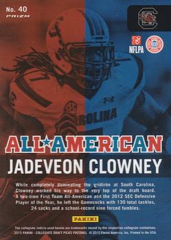 2015 Panini Prizm Collegiate Draft Picks - All Americans #40 Jadeveon Clowney Back