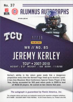 2015 Panini Prizm Collegiate Draft Picks - Alumnus Autographs Prizms Tie Dyed #37 Jeremy Kerley Back