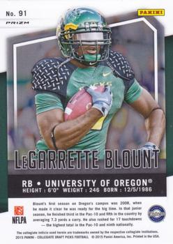 2015 Panini Prizm Collegiate Draft Picks - Prizms #91 LeGarrette Blount Back