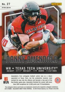 2015 Panini Prizm Collegiate Draft Picks - Prizms Red Power #27 Danny Amendola Back