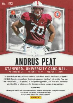 2015 Panini Prizm Collegiate Draft Picks - Prizms Red Power #152 Andrus Peat Back