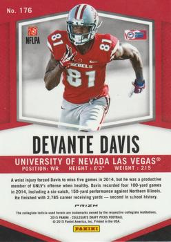 2015 Panini Prizm Collegiate Draft Picks - Prizms Red Power #176 Devante Davis Back