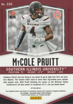 2015 Panini Prizm Collegiate Draft Picks - Prizms Red Power #226 MyCole Pruitt Back