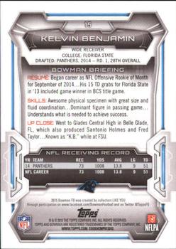 2015 Bowman - Veterans Black #15 Kelvin Benjamin Back
