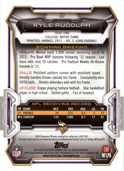 2015 Bowman - Veterans Black #66 Kyle Rudolph Back