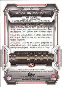2015 Bowman - Veterans Black #98 Anquan Boldin Back