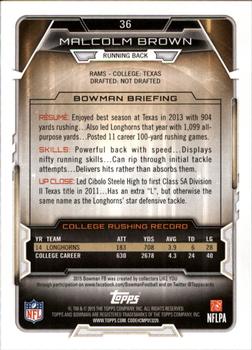 2015 Bowman - Rookies #36 Malcolm Brown Back