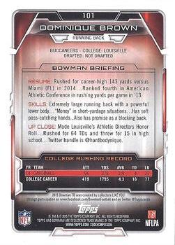 2015 Bowman - Rookies Black #101 Dominique Brown Back