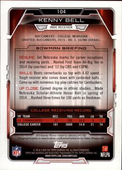2015 Bowman - Rookies Black #104 Kenny Bell Back
