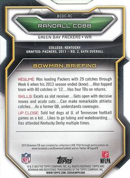 2015 Bowman - Die Cuts #BCDC-RC Randall Cobb Back