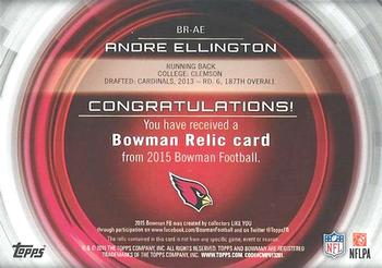 2015 Bowman - Relics #BR-AE Andre Ellington Back