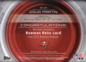 2015 Bowman - Relics Blue #BR-DM Doug Martin Back