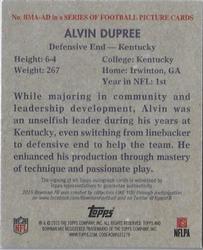 2015 Bowman - '48 Bowman Mini Autographs #BMA-AD Alvin Dupree Back