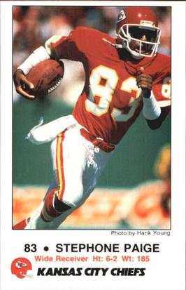 1988 Kansas City Chiefs Police #10 Stephone Paige Front