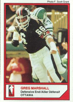 1984 McDonald's Ottawa Rough Riders (CFL) #NNO Greg Marshall Front
