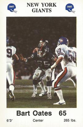 1988 New York Giants Police #NNO Bart Oates Front
