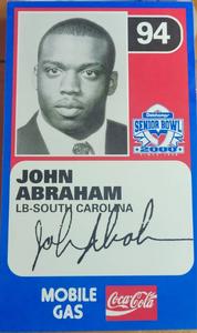 2000 Senior Bowl #NNO John Abraham Front