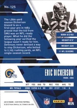 2015 Panini Certified #125 Eric Dickerson Back